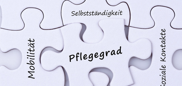 Puzzle mit dem Wort "Pflegegrad"